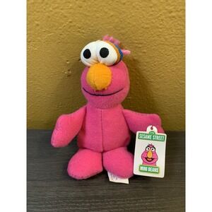 Telly Monster Vintage 1999 Sesame Street Kellogg's Mini Beans 4" Plush Toy
